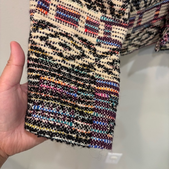 Zara Jacquard Wool Cotton Blend Cardigan Jacket Women’s Size Small - Picture 8 of 16